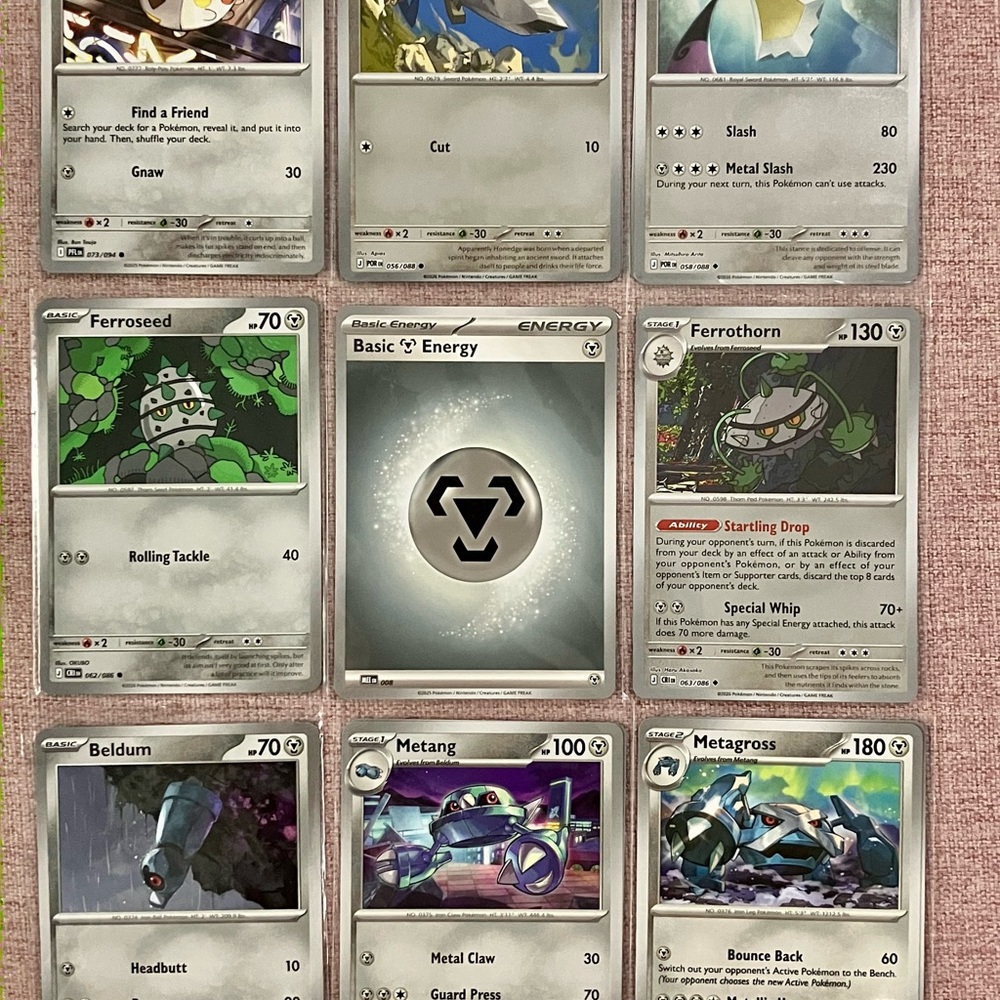 10x Mega Evolution Metal Type Pokémon Cards ⚙️